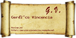 Gerócs Vincencia névjegykártya